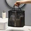 Bolsa de Malha para Higiene Pessoal de Banheiro, Cesto Grande de Malha para Armazenamento, Cesto de Armazenamento para Artigos de Higiene Pessoal, Saída com Separação de Seco e Molhado