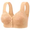 Nuevos Chalecos de Algodón Suave Transpirable Cómodos de Taza Fina Talla Grande para Mujeres de Mediana Edad y Mayores con Broche Frontal, Ropa Interior Estampada sin Aro