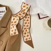 (Personalizado) Bufanda de Seda de Moda Corbata Lazo para el Cabello Adorno para la Cabeza Sentido de Alta Gama Pequeño Fresco Fina Estrecha Banda para el Cabello de Mujer Cinta Primavera y Otoño