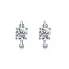 Ear Cuff de Prata Esterlina S925 Super Brilhante com Quatro Garras e um Único Diamante para Mulheres, Anel de Osso da Orelha Exquisito, Estilo de Nicho, Moderno, Versátil, Brincos Clássicos