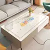 Alfombrilla transparente de cristal blando para mesa de café, impermeable y a prueba de aceite, protector de escritorio lavable de dibujos animados, alfombrilla de PVC aislante del calor para mesa de comedor