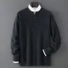 Cardigã de lã merino australiana pura de dois fios e doze pontos, malha masculina outono e inverno com gola henley, jaqueta suéter curta e solta