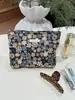 Bolsa de Cosméticos Nueva de Flores Frescas Tela Jacquard Bolsa de Lavado para Cuidado de la Piel Bolsa Interior Portátil para Viaje Bolsa Interior