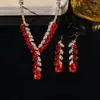 Set Transfronterizo Estilo Europeo y Americano Zirconia Cúbica Microincrustada Cadena para Clavícula Collar de Flores Joyería de Uso Diario Accesorios para Mujeres