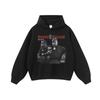 Suéter con capucha de estilo europeo y americano con estampado antiguo y lavado pesado para hombre, estilo Vibe Lazy, estilo americano, moda hip hop, marca, sudadera con cuello redondo