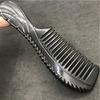 Atacado chifre pente Tianlan massagem de saúde 20 cm chifre de búfalo preto escultura alça redonda pente de dente largo dente reto