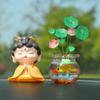 Koi Botella de Buena Suerte Adornos de Loto para Coche Adornos Creativos para Decoración de Coche Decoración Combinada para Consola de Coche a Juego