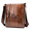 Bolso de hombre, bandolera de piel auténtica, vertical, informal, de hombro, de piel de vacuno de primera capa, moderno
