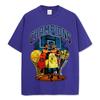 Playera Estampada de Cuello Redondo Kobe Transfronteriza, Lavada Americana Vintage Holgada Peso Pesado Manga Corta, Moderna y Versátil
