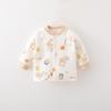 Blusa Quente de Manga Longa para Bebê para Primavera e Outono, Jaqueta Fina Acolchoada de Algodão Puro Classe A, Cardigan para Bebê, Roupas Infantis Anyang para Meninos e Meninas, Inverno