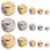 Cuentas Espaciadoras Cuadradas Biseladas de Acero Inoxidable con Recubrimiento al Vacío Color Oro/Acero Accesorios para Joyería Artesanal Pulseras Collares