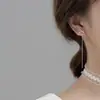 Cadena de Oreja Larga Elegante Super Hada 2024 Nueva para Mujer con Lazo de Diamante Flash Cadena para la Oreja Estilizada para el Rostro