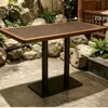 Mesa Booth para Churrasco de Madeira Maciça Beijada pelo Fogo com Vento Selvagem Montanha, Mesa e Cadeiras para Churrasco sem Fumaça a Carvão, Mesa de Jantar para Restaurante de Hot Pot