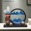 Nova Pintura de Areia Chinesa da Sorte com Fluxo Contínuo Ampulheta 3D Artesanato em Liga Decoração de Mesa Ornamento Descompressor Presente para Amigos