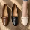 Venta Caliente Zapatos Planos de Punta Cuadrada Franceses para Mujer 2026 Nuevo Otoño Tacón Grueso Zapatos de Mujer Retro Suela Suave Zapatos de Cuero Mocasines Versátiles