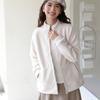 Outono e inverno roupas engrossadas forradas de lã mulheres Chanel estilo casaco quente polar lã cardigan exterior usar manga comprida top camisa casual