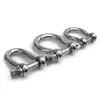 Grillete en D de Acero Inoxidable 304 Grillete en Forma de Arco Hebilla de Elevación Marina Anillo de Conexión para Cable de Acero M4-M38