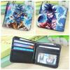 Cartera corta de cuero PU Wukong de Dragon Ball para estudiantes hombres y mujeres con impresión a todo color, bolsa plegable para tarjetas, monedero, producto derivado