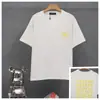 Transfronterizo. Diseño de Marca de Moda 26Ss Estampado de Letras de Herradura. Camisas Casuales de Manga Corta de Moda para Hombres, Mujeres y Parejas