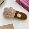 Cookie Lindo Feo Otoño e Invierno Felpa Oso Lindo Pasador Pinza de Pico de Pato Grande Accesorios para el Cabello para Lavarse la Cara Pinza Lateral para Niña