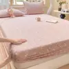 Conjunto de Lençol de Baixo com Elástico em Gaze Dupla de Três Peças, Toque de Algodão Puro, Protetor de Colchão para Todas as Estações, Cobre-Cama de Cobertura Total, Peça Única, Grau Materno e Infantil