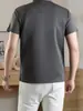 Nova camiseta masculina de verão com zíper parcial de manga curta, cor sólida, gola alta simples, pulôver, camiseta casual moderna, atacado e dropshipping