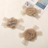 Guofeng retrô malha de rosa seco com laço de rede acessórios de cabelo feitos à mão DIY acessórios para roupas sapatos bolsas