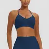 Nuevo estilo transfronterizo, sin costuras, acolchado, sujetador deportivo sexy de cuello halter, absorbente de impactos, secado rápido, para correr, fitness y yoga, para mujer