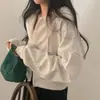 Enviado. Chaqueta sudadera con capucha y cremallera de manga larga estilo coreano chic para mujer, top cárdigan corto de corte holgado para otoño 18538