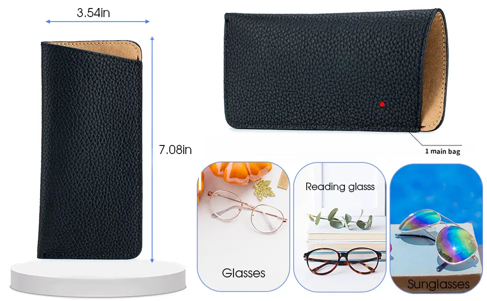 leather eyeglasses case