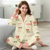 Pijama de Algodón Imitación para Mujer Primavera y Otoño Señoras de Mediana Edad Madre Otoño Talla Grande Ropa para el Hogar Traje de Pantalón de Manga Larga Venta al Mayoreo