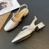 Y080-1 Huiliya 2026 Sandálias Mary Jane Francesas Versáteis Tira com Fivela de Pérola Sapatos de Salto Único Elegantes Emagrecedores Modernos