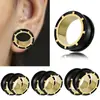 Orejera de Acero Inoxidable con Orejera de Polea Empotrada Plateada Estilo Europeo y Americano Perforación de Oreja Simple Negra con Rosca Externa Joyería para Oreja