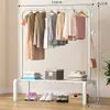 Arara de chão vertical para roupas arara de roupas para pendurar no quarto móvel com rodas para casa sala de estar influencer arara de secagem de luxo leve