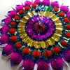 Corona de Flores Brillantes de 1.8m para Funeral Corona de Bolas de Papel Multicolor Corona de Papel Brillante en la Superficie Centro de Flores Corona de 2m Suministros para Funeral