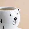 Fabricantes de origen cara de perro con manchas de dibujos animados creativos animal maceta de cerámica Ovalada ins adornos creativos para el hogar y el jardín