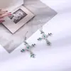 Europeu e Americano Mais Vendidos Moda Boêmia Diamante Cruz Brincos Colar Conjunto Amazon Novos Pingentes Ornamentos