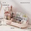 Organizador de Maquiagem com Rotação Livre, Compartimento de Grande Capacidade Caixa de Armazenamento de Cosméticos, Suporte Multifuncional para Armazenamento de Papelaria de Mesa, Combinação de Organizador de Skincare para Bancada à Prova d'Água e Resistente a Arranhões em PET