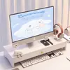 Soporte elevador para computadora de escritorio con base para pantalla, bandeja para teclado y cajón para organización de escritorio de oficina