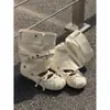 Sandálias de Ballet Francesas Bidirecionais Femininas 2026 Novas de Verão Botas Curtas Franzidas Destacáveis Sapatos Mary Jane com Salto Escondido