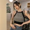 Camisola estilo coreano, chaleco pequeño para mujer, estilo Spice Girls, estilo retro chic, adelgazante, sexy, para uso exterior, con cuello colgante interior.