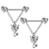 Gaibi amor cuerno de diablillo cadena colgante circón anillo de pecho europeo y americano anillo de pecho joyería para piercing clavo de pecho Barra para el pecho