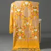 Xale Bordado Exquisito Nepalês Bordado Vermelho de Casamento Imitação de Caxemira Lenço Estilo Étnico Chinês Uso Duplo para Mulheres