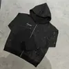 Moletom Esportivo com Capuz Outono/Inverno 2025 Bordado com Pedras Quentes Letras Estilo Casal Atacado Streetwear Emo