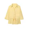 Stock Listo del Fabricante Comercio Exterior Ropa de Mujer al por Mayor 2025 Nueva Moda Casual Camisa de Crepé de Manga Larga con Solapa y Conjunto de Pantalones