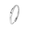 Anillo de Plata de Ley S925 con 26 Letras para Mujer, Moderno, Sencillo, de Nicho, Estilo Ins, Anillo Abierto Delgado de Círculo Plateado Liso para Dedo Índice