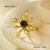 Anillo Abierto de Acero Inoxidable de Moda con Pétalos Irregulares Transfronterizo Europeo y Americano, Anillo de Lujo de Alta Gama para Mujer