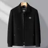 Chaqueta de invierno de chenilla de lana engrosada con cuello alto para hombre, forrada de polar, abrigo de lana cálido para personas mayores, modelo nuevo