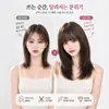 Peluca para Mujer Estilo Japonés Coreano de Longitud Media Recta con Flequillo Color Marrón Frío Capas Longitud Clavícula Peluca de Fibra Química de Seda de Alta Temperatura