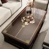 Nuevo mantel de mesa de café transparente estilo chino, lavable, impermeable, a prueba de aceite, protector de escritorio, vidrio suave de PVC, mantel para mesa de café de sala de estar